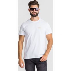 T-SHIRT Versace Jeans Couture. Białe t-shirty męskie s, z nadrukiem, z elastanu, z okrągłym kołnierzem. Za 164,45 zł.
