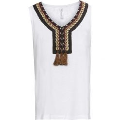 T-shirty damskie: T-shirt z koronką i frędzlami bonprix biały
