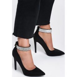 Czarne Szpilki Mya. Czarne szpilki Renee, bez wzorów, glamour, ze szpiczastym noskiem, na wysokim obcasie, na obcasie, na zamek. Za 89,99 zł.