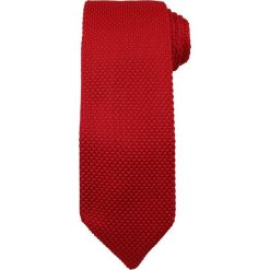 Casualowy, Dziergany Krawat Męski Knit - Czerwony KRALTS0200. Czerwone krawaty męskie Alties, w paski, z jeansu, sportowe. Za 44,00 zł.