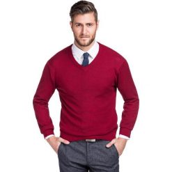 Sweter FABRIZIO SWTR000140. Czerwone swetry męskie Giacomo Conti, na zimę, m, bez wzorów, z bawełny, bez kołnierzyka, bez kaptura. Za 149,00 zł.