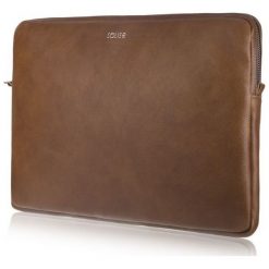 Skórzany pokrowiec na laptopa 13 cali Solier SA23 Brązowy. Pomarańczowe plecaki damskie Tagless, bez wzorów, ze skóry, eleganckie. Za 128,73 zł.