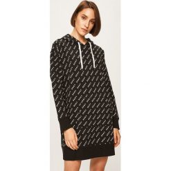 Dkny - Sukienka. Czarne sukienki damskie DKNY, na co dzień, s, bez wzorów, z elastanu, casualowe, z kapturem, z długim rękawem, długie, mini, proste. W wyprzedaży za 349,90 zł.