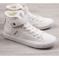 Trampki męskie ocieplane białe Big Star Y174024FW19 - biały. Białe trampki męskie BIG STAR, bez wzorów, retro, bez zapięcia. Za 104,99 zł.