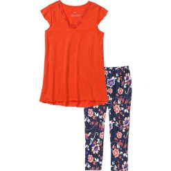 Piżama z legginsami 3/4 bonprix czerwona pomarańcza - ciemnoniebieski z nadrukiem. Pomarańczowe piżamy damskie bonprix, z nadrukiem, bez rękawów. Za 54,99 zł.