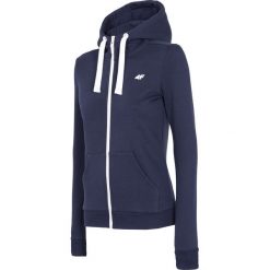 Bluza damska BLD300A - granat. Szare bluzy damskie marki 4f, bez wzorów, z dzianiny, bez rękawów, z kapturem. Za 149,99 zł.