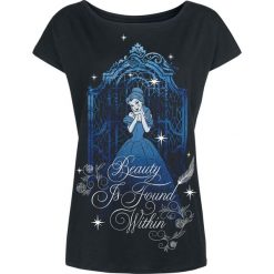 Piękna i Bestia Blue Beauty Koszulka damska czarny. Czarne bluzki damskie nietoperze Piękna i Bestia, l, z nadrukiem, z dekoltem w łódkę. Za 79,90 zł.