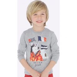 Mayoral - Longsleeve dziecięcy 92-134 cm. Szare t-shirty chłopięce Mayoral, z nadrukiem, z bawełny, z długim rękawem. W wyprzedaży za 49,90 zł.