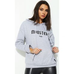 Bluzy rozpinane damskie: Szara Bluza Monsters Tour
