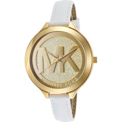 Zegarek kwarcowy "Runway" w kolorze biało-złotym. Białe, analogowe zegarki damskie Michael Kors, ze stali. W wyprzedaży za 522,95 zł.