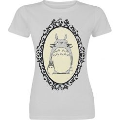 Mój Sąsiad Totoro Frame Koszulka damska jasnoszary. Szare koszulki damskie marki Mój Sąsiad Totoro, s, z nadrukiem, z okrągłym kołnierzem. Za 32,90 zł.
