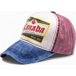 Czapka męska z daszkiem H034 - granatowa. Czapki męskie Ombre Clothing, bez wzorów. Za 15,00 zł.