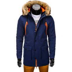 KURTKA MĘSKA ZIMOWA PARKA C300 - GRANATOWA. Niebieskie parki męskie marki Ombre Clothing, na zimę, s, z poliesteru. Za 139,00 zł.