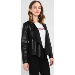 Kurtki damskie: Dorothy Perkins Petite WATERFALL Kurtka ze skóry ekologicznej black