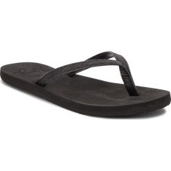 Japonki ROXY - ARJL100673 Bk3. Czarne klapki damskie Roxy, z aplikacjami, z tworzywa sztucznego, bez obcasa. Za 79,00 zł.