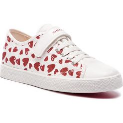 Trampki GEOX - J Ciak G. J J9204J 000AN C0050 D White/Red. Białe trampki dziewczęce Geox, bez wzorów, z gumy, na rzepy. Za 259,00 zł.