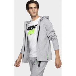 Bluza męska BLM214 - szary melanż. Szare bluzy męskie xxl, bez wzorów, z bawełny, z kapturem, bez rękawów, z kapturem. W wyprzedaży za 99,99 zł.