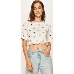 Tally Weijl - T-shirt. Białe bluzki damskie TALLY WEIJL, s, bez wzorów, z bawełny, z okrągłym kołnierzem. Za 49,90 zł.