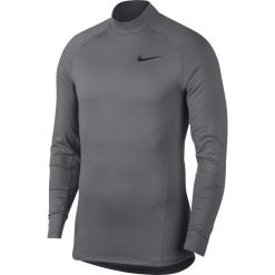 Koszulka Nike Pro Therma Long Sleeve Mock Top M Szara. Szare koszulki męskie termoaktywne Nike, na zimę, m, bez wzorów, z tkaniny, sportowe, z golfem, z długim rękawem, długie. Za 107,99 zł.