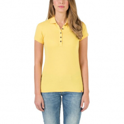 Koszulka polo "Basic" w kolorze żółtym. Żółte bluzki damskie Timezone, xs, polo. W wyprzedaży za 68,95 zł.