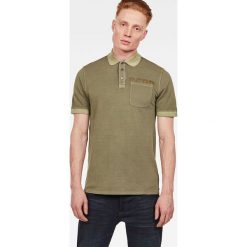 Koszulka polo w kolorze khaki. Brązowe koszulki męskie G-Star, s, z nadrukiem, z bawełny, bez rękawów. W wyprzedaży za 188,95 zł.