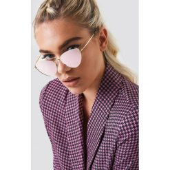 Okulary przeciwsłoneczne damskie: NA-KD Accessories Okulary przeciwsłoneczne Cat Eye – Pink,Gold