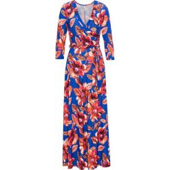Sukienka z paskiem bonprix niebiesko-jasnoróżowy. Niebieskie sukienki z falbanami bonprix. Za 149,99 zł.