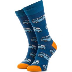 Skarpety Wysokie Unisex CUP OF SOX - Błękitny Ogórek Dwuznaczny Demon Szos Granatowy Kolorowy. Niebieskie skarpetki damskie Cup of sox, bez wzorów, z elastanu. Za 24,00 zł.