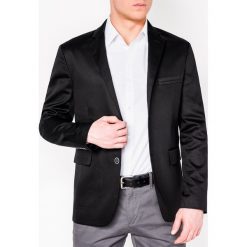 Marynarka męska elegancka M155 - czarna. Czarne marynarki męskie Ombre Clothing, s, bez wzorów, z bawełny, eleganckie. Za 79,00 zł.