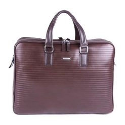 Aktówki męskie: Skórzana teczka w kolorze brązowym – (S)34 x (W)47 x (G)12 cm