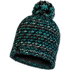 Czapka w kolorze czarno-zielonym. Czarne czapki damskie Buff, z materiału. W wyprzedaży za 99,95 zł.