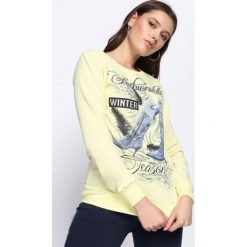 Jasnożółta Bluza Like an Angel. Szare bluzy damskie Born2be, l, z nadrukiem, z dresówki. Za 34,99 zł.