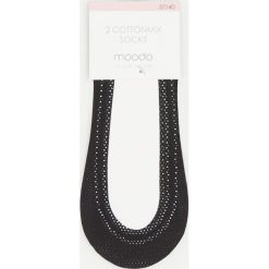 2 pack balerinek. Szare skarpetki damskie Moodo, bez wzorów, z elastanu. Za 19,99 zł.