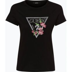 Guess Jeans - T-shirt damski, czarny. Czarne t-shirty damskie Guess Jeans, s, z haftami, z jeansu, bez kołnierzyka. Za 199,95 zł.