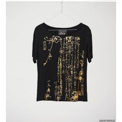 Gold Ukiyoe Black t-shirt woman. Czarne t-shirty damskie Pakamera, bez wzorów, bez kołnierzyka. Za 149,00 zł.