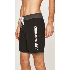 Aqua Speed - Kąpielówki. Czarne kąpielówki męskie Aqua-Speed, s, z nadrukiem, z materiału. W wyprzedaży za 59,90 zł.