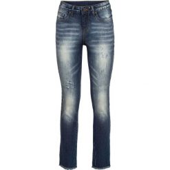 Dżinsy SKINNY bonprix ciemny denim. Niebieskie jeansy damskie bonprix. Za 79,99 zł.