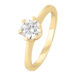 Zjawiskowy Pierścionek Złoty - złoto 750, Brylant 0,70ct. Żółte pierścionki damskie W.KRUK, z brylantem, złote. Za 20990,00 zł.