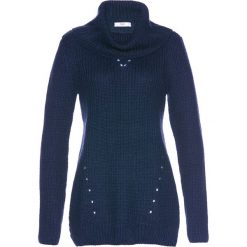 Golfy damskie: Sweter z golfem bonprix ciemnoniebieski