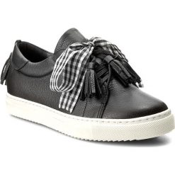 Sneakersy R.POLAŃSKI - 0860 Czarny. Czarne półbuty damskie marki R.Polański, bez wzorów, ze skóry, bez obcasa, na płaskiej podeszwie, bez zapięcia. W wyprzedaży za 249,00 zł.