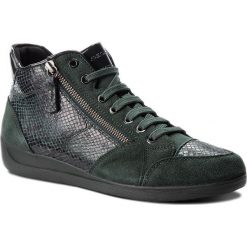 Sneakersy GEOX - D Myria C D6468C 04122 C3019 Dk Forest. Zielone półbuty damskie Geox, z zamszu. W wyprzedaży za 329,00 zł.