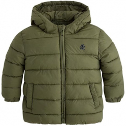 Kurtka w kolorze khaki. Brązowe kurtki chłopięce marki Mayoral, z puchu. W wyprzedaży za 122,95 zł.