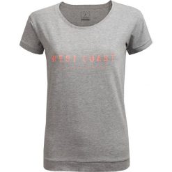 T-shirt damski TSD637 - chłodny jasny szary melanż - Outhorn. Szare koszulki damskie Outhorn, bez wzorów, bez kołnierzyka. W wyprzedaży za 39,99 zł.