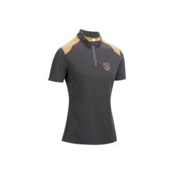 T-shirty damskie: Koszulka polo PL500 szaro-brąz
