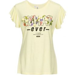 T-shirty damskie: T-shirt z pomponami bonprix cytrynowy sorbetowy