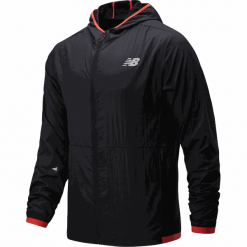 New Balance MJ01238BRD. Pomarańczowe kurtki sportowe męskie New Balance, s, bez wzorów, z nylonu, długie, bez kaptura, do biegania. Za 399,99 zł.