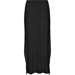 Spódnica shirtowa z rozporkiem bonprix czarny. Czarne spódniczki damskie bonprix, bez wzorów, z materiału, długie, maxi. Za 34,99 zł.