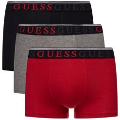 Komplet 3 par bokserek Guess U94G33 JR00A. Bokserki męskie Guess, z aplikacjami, z elastanu. W wyprzedaży za 129,00 zł.