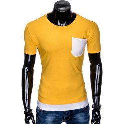 T-SHIRT MĘSKI BEZ NADRUKU S963 - ŻÓŁTY. Żółte t-shirty męskie z nadrukiem marki Ombre Clothing, m. Za 29,00 zł.