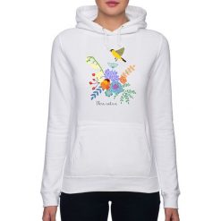 Bluzy damskie: Bluza damska. Kwiaty i ptaki